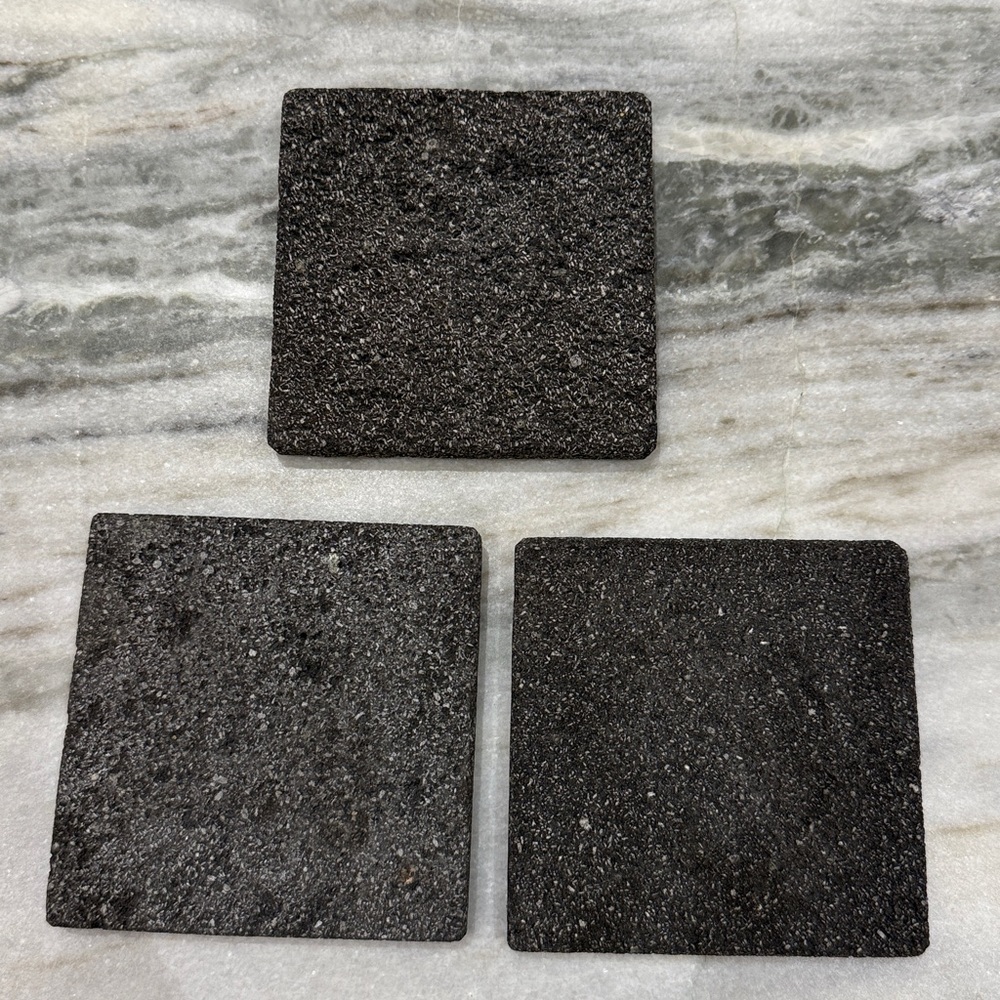 CB2 set of three Lava Stone Coasters